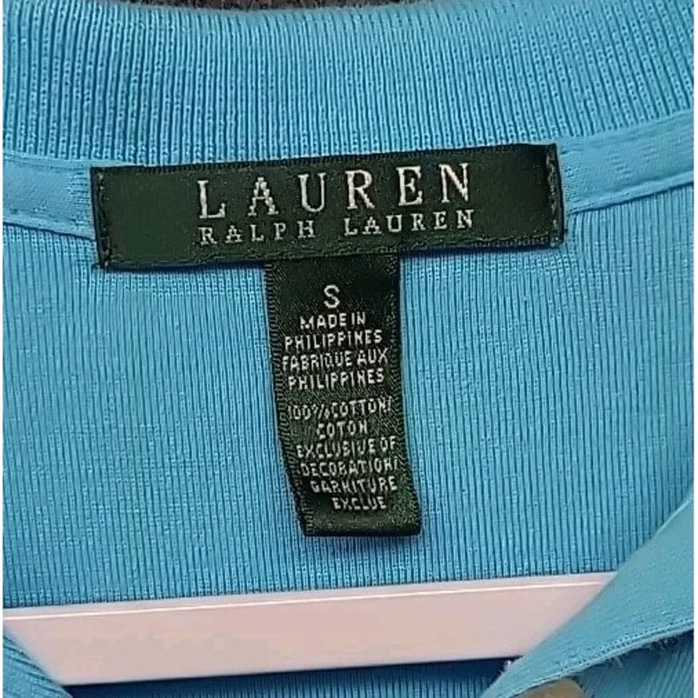 Lauren Ralph Lauren Womens Polo‎ Shirt Small Aqua Blue READ